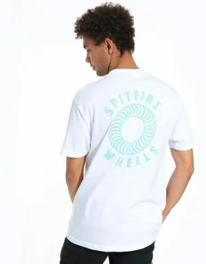 Spitfire Hollow Classic Pocket T-Shirt - White/Aqua