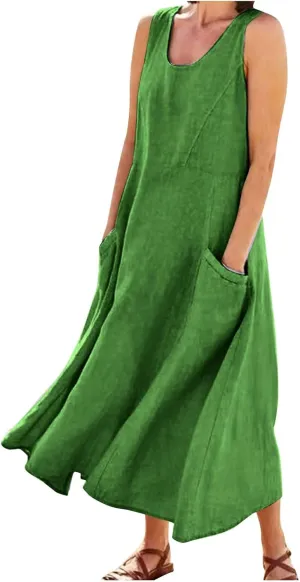 Spring Dresses for Women 2025 Flowy Dress Plus Size Beach Travel Vacation Casual Dress