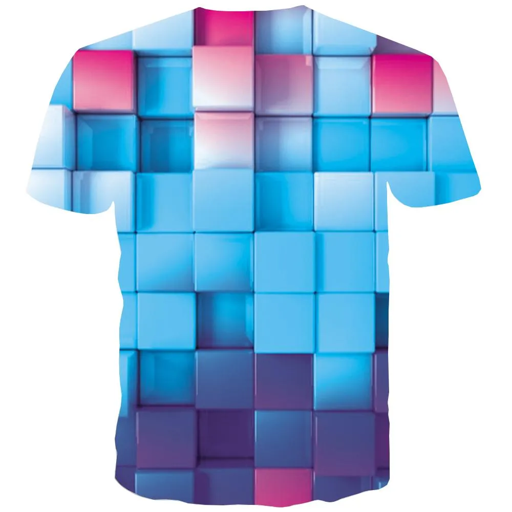 Square T shirts Men Graphic Tshirt Printed Colorful Tshirts Casual Rainbow Tshirts Cool Casual T-shirts Graphic Short Sleeve
