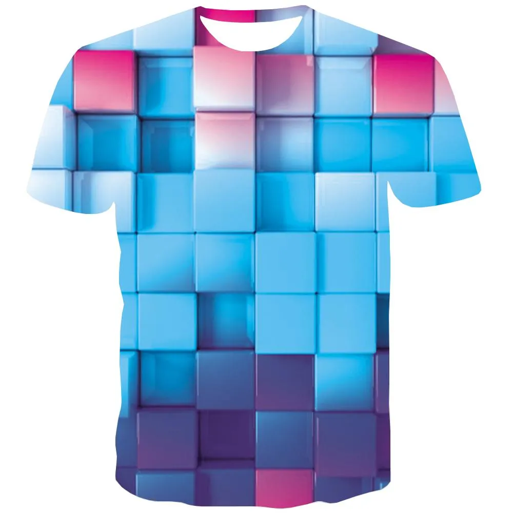 Square T shirts Men Graphic Tshirt Printed Colorful Tshirts Casual Rainbow Tshirts Cool Casual T-shirts Graphic Short Sleeve