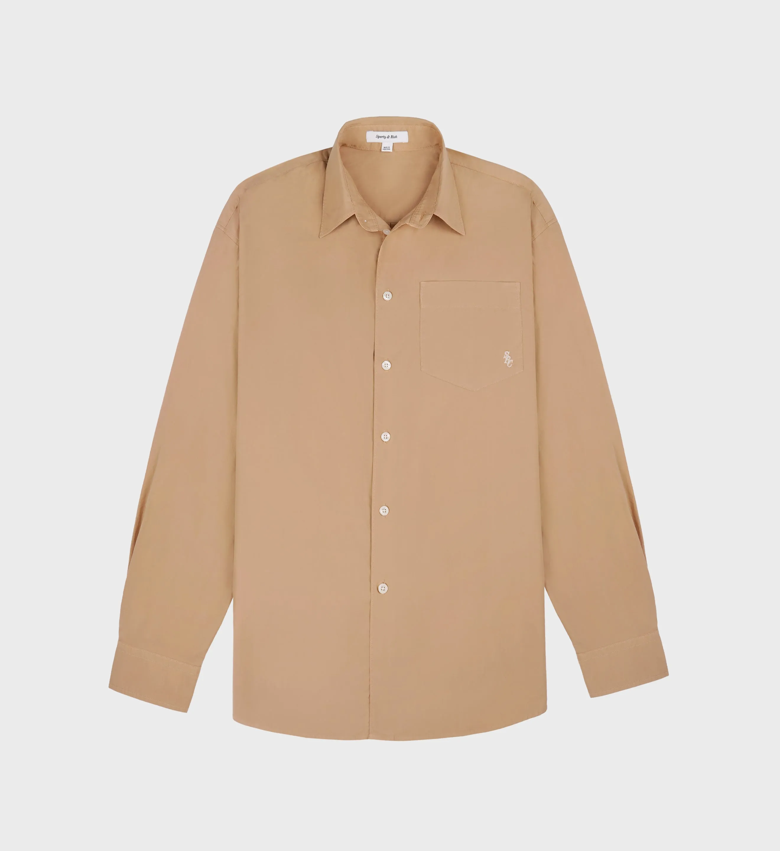 SRC Oversized Shirt - British Tan/White