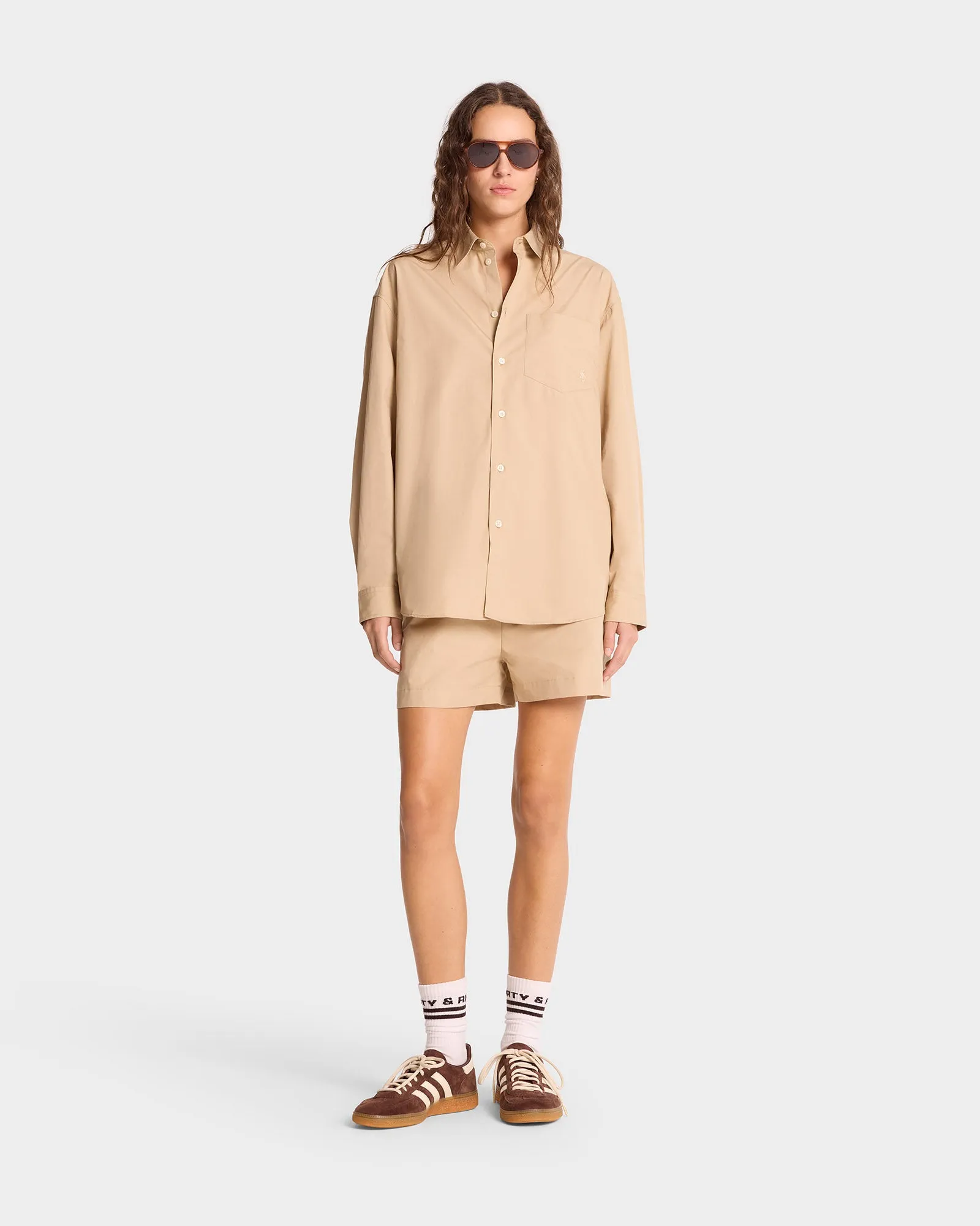 SRC Oversized Shirt - British Tan/White