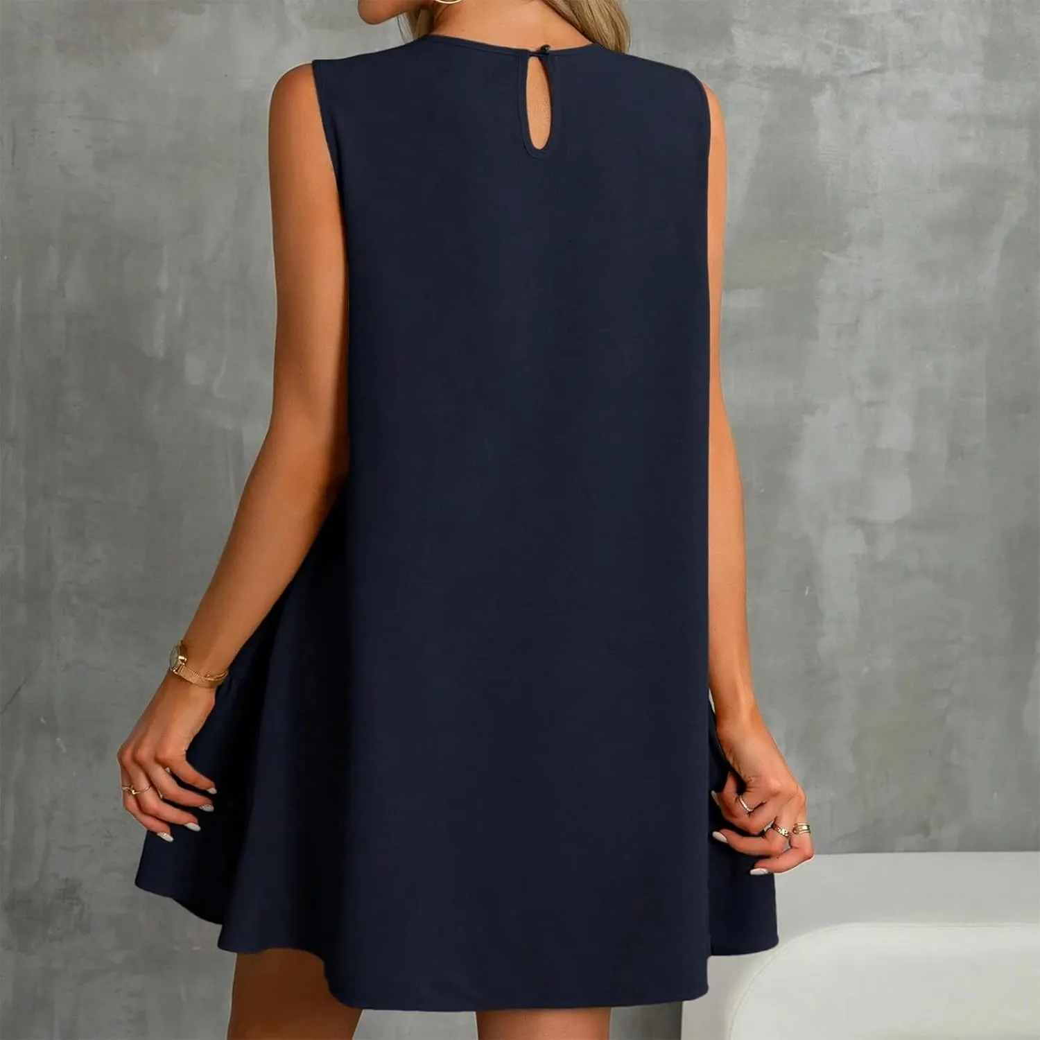 Summer Dresses for Women 2025 Vacation Tshirt Ruffle Hem Short Sundress with Pocket Beach Casual Swimsuit Coverup