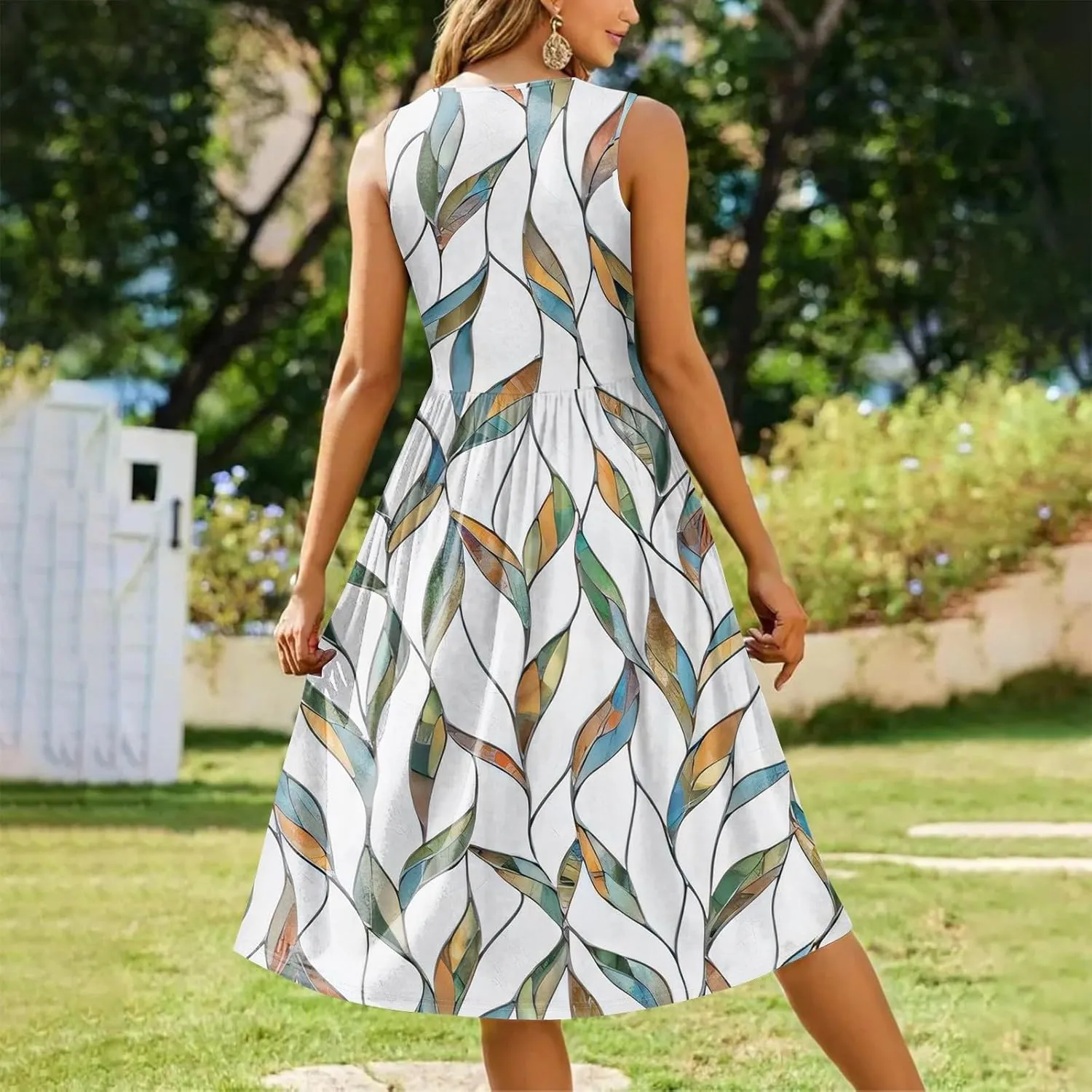 Summer Dresses for Women Casual Sleeveless Tshirt Beach Flowy Tank Sundresses 2025 Fashion Holiday Dresses