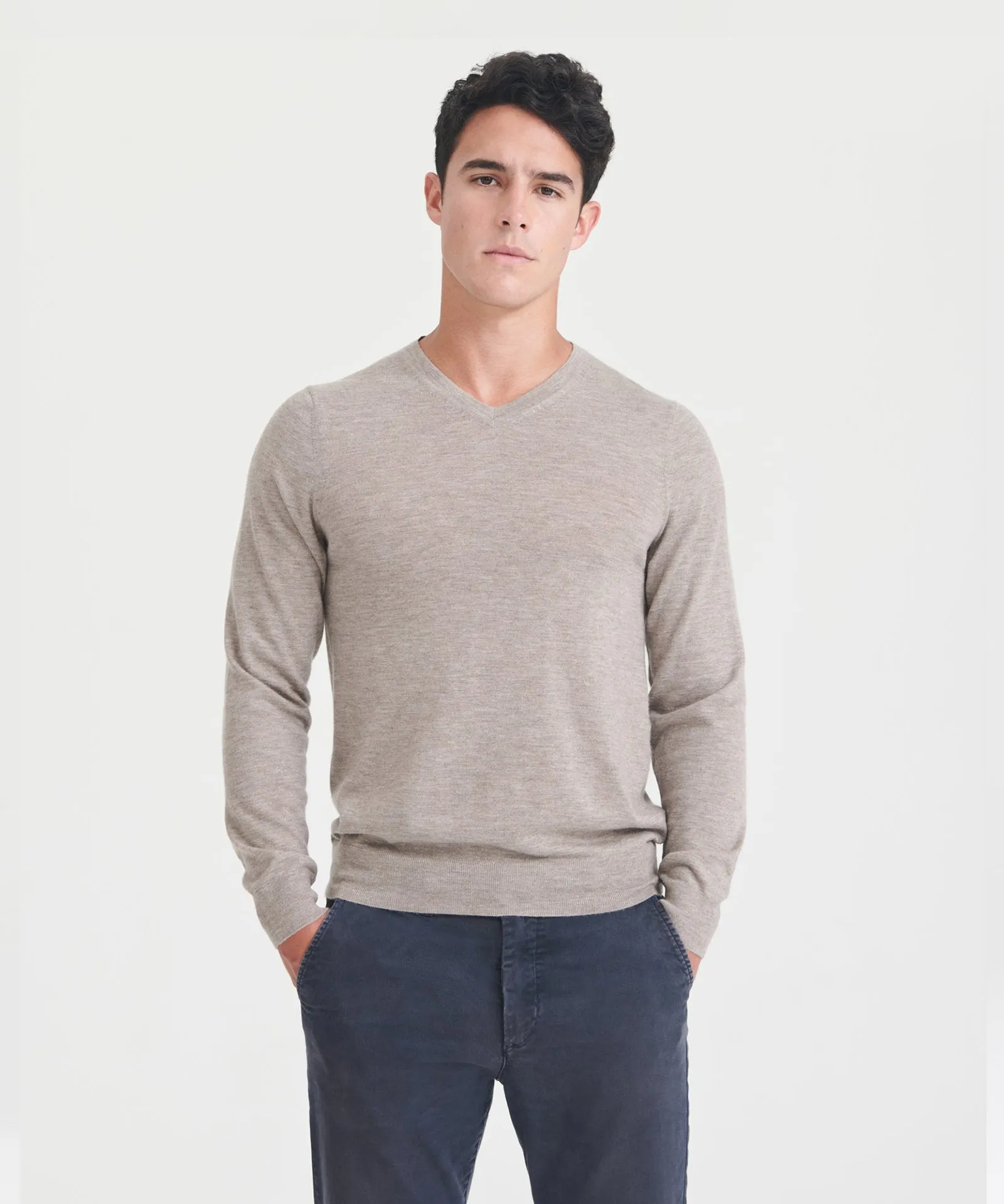 Super Fine Cashmere Long Sleeve V-Neck