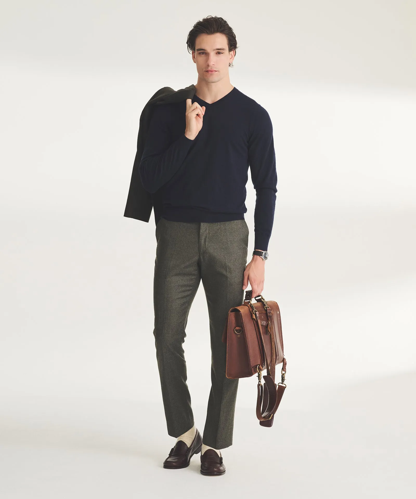 Super Fine Cashmere Long Sleeve V-Neck