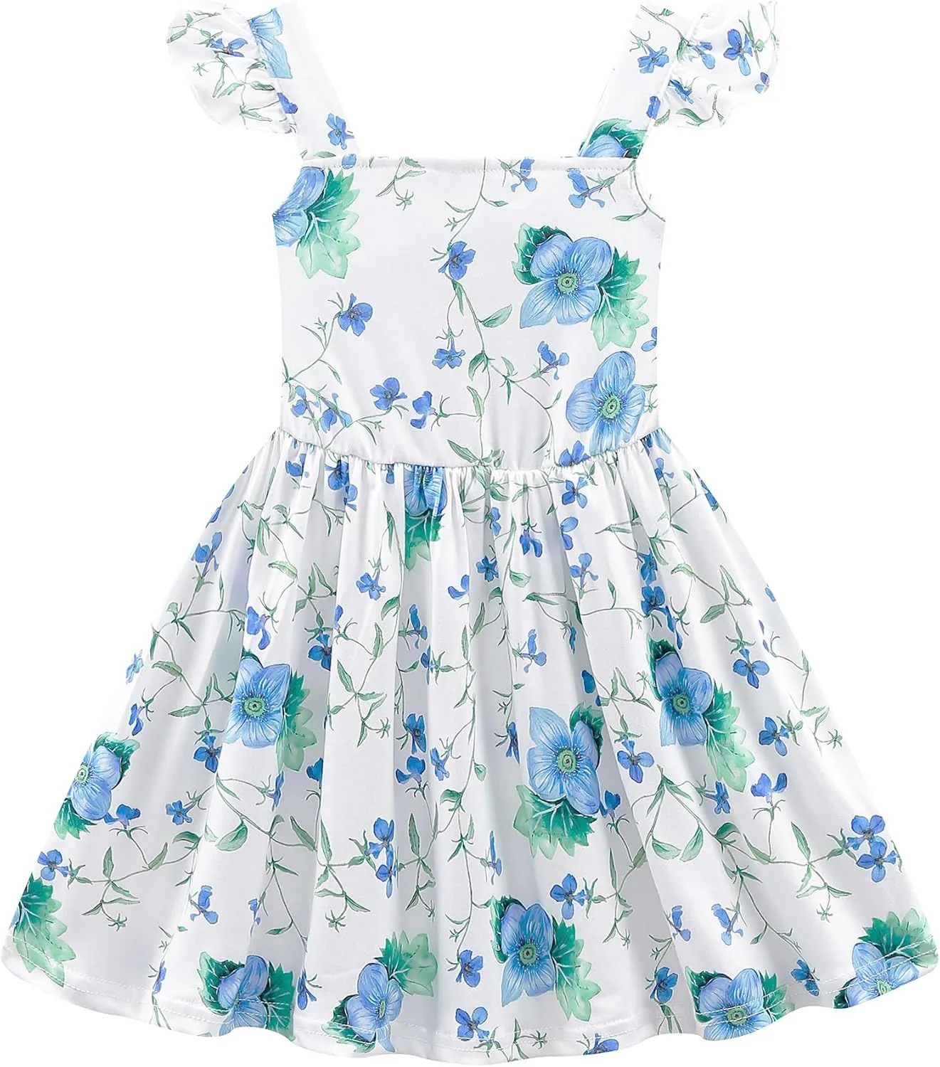 Toddler Girls Dresses Kids Summer Clothes Ruffle Sleeve Back Bowknot Dress Baby Backless Party Sundress 2-7 Years