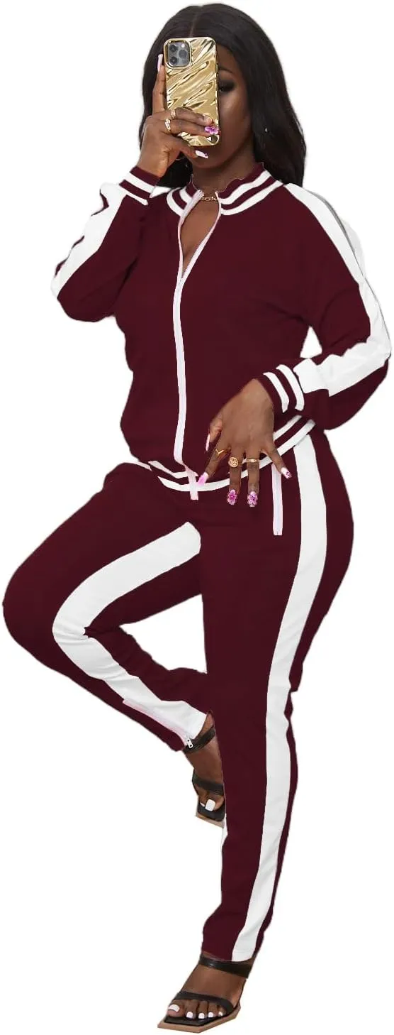 TOPONSKY Women Casual 2 Piece Outfit Long Pant Set Sweatsuits Tracksuits
