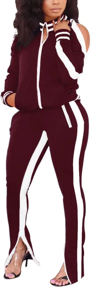 TOPONSKY Women Casual 2 Piece Outfit Long Pant Set Sweatsuits Tracksuits