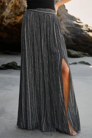 Trendy Palazzo Slit Hem Wide Leg Pants