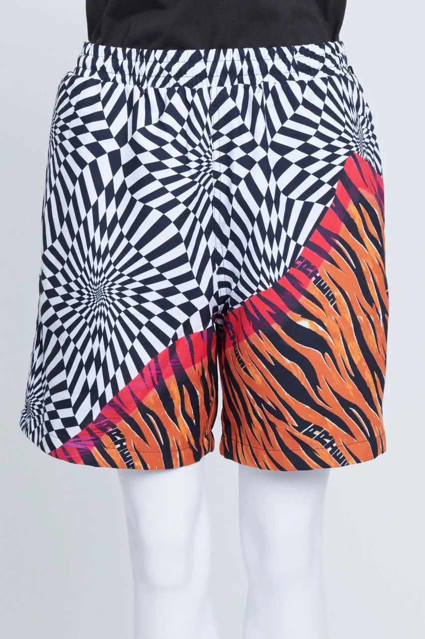 Vault By Vans x Aries Black Orange Trippy Distorted Print Shorts