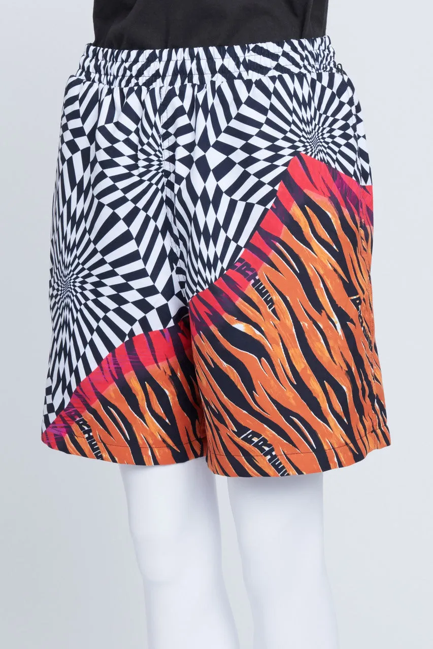 Vault By Vans x Aries Black Orange Trippy Distorted Print Shorts