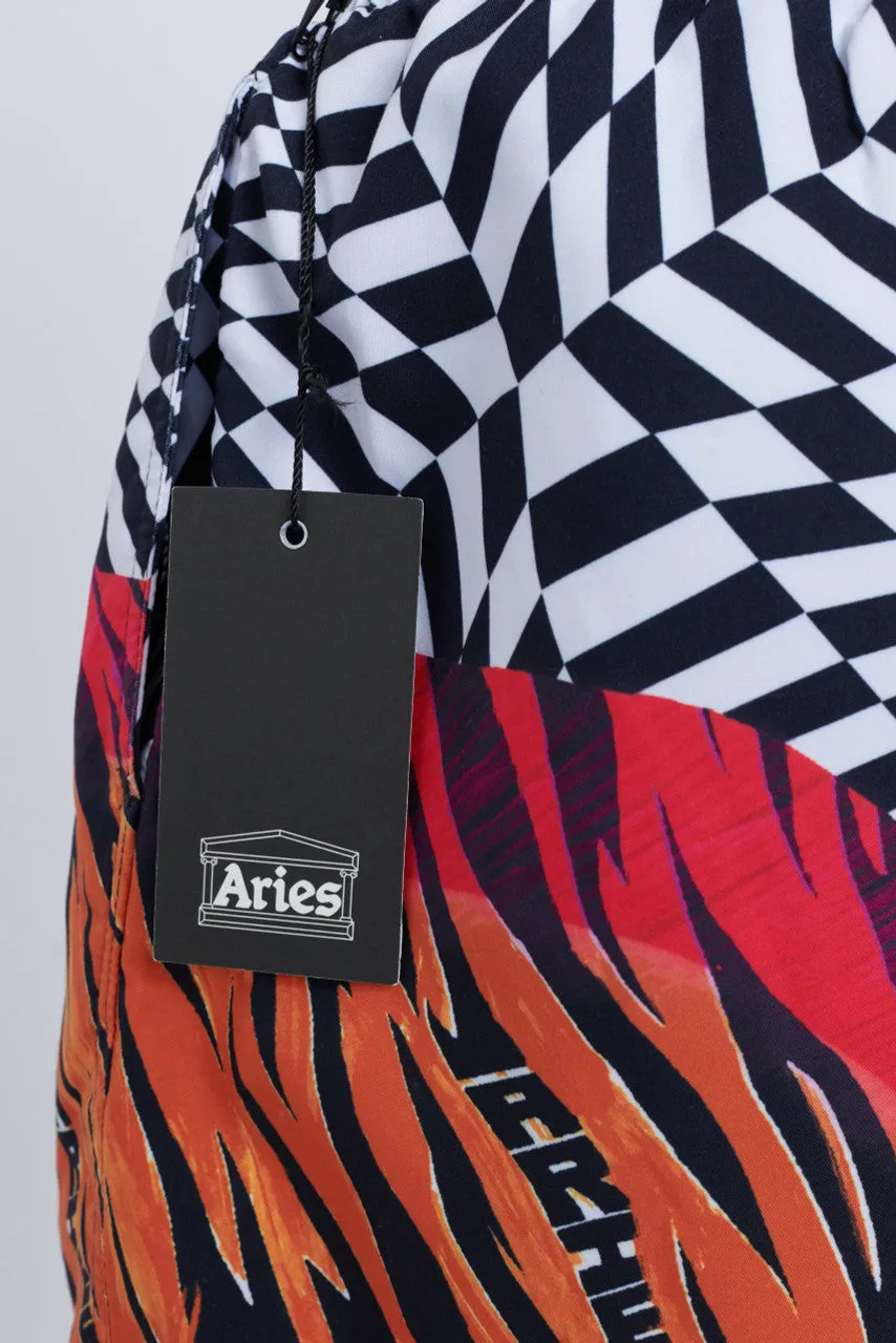 Vault By Vans x Aries Black Orange Trippy Distorted Print Shorts