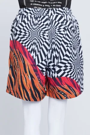 Vault By Vans x Aries Black Orange Trippy Distorted Print Shorts