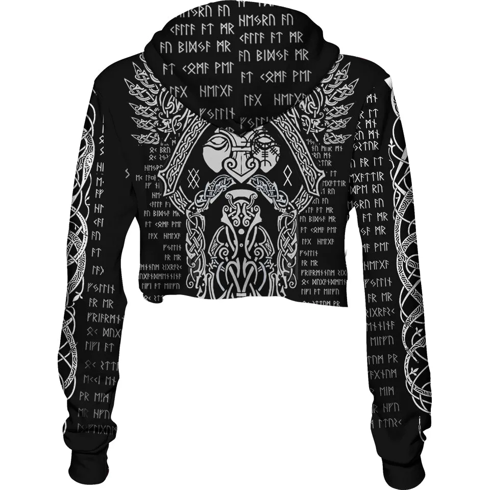 Viking Prayer Crop Hoodie