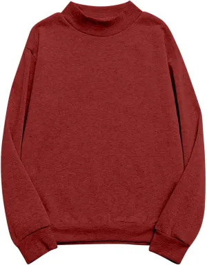 Women's Oversized Round Neck Sweatshirts Long Sleeve Turtleneck Sweatshirt Fall Classic Pullover Tops