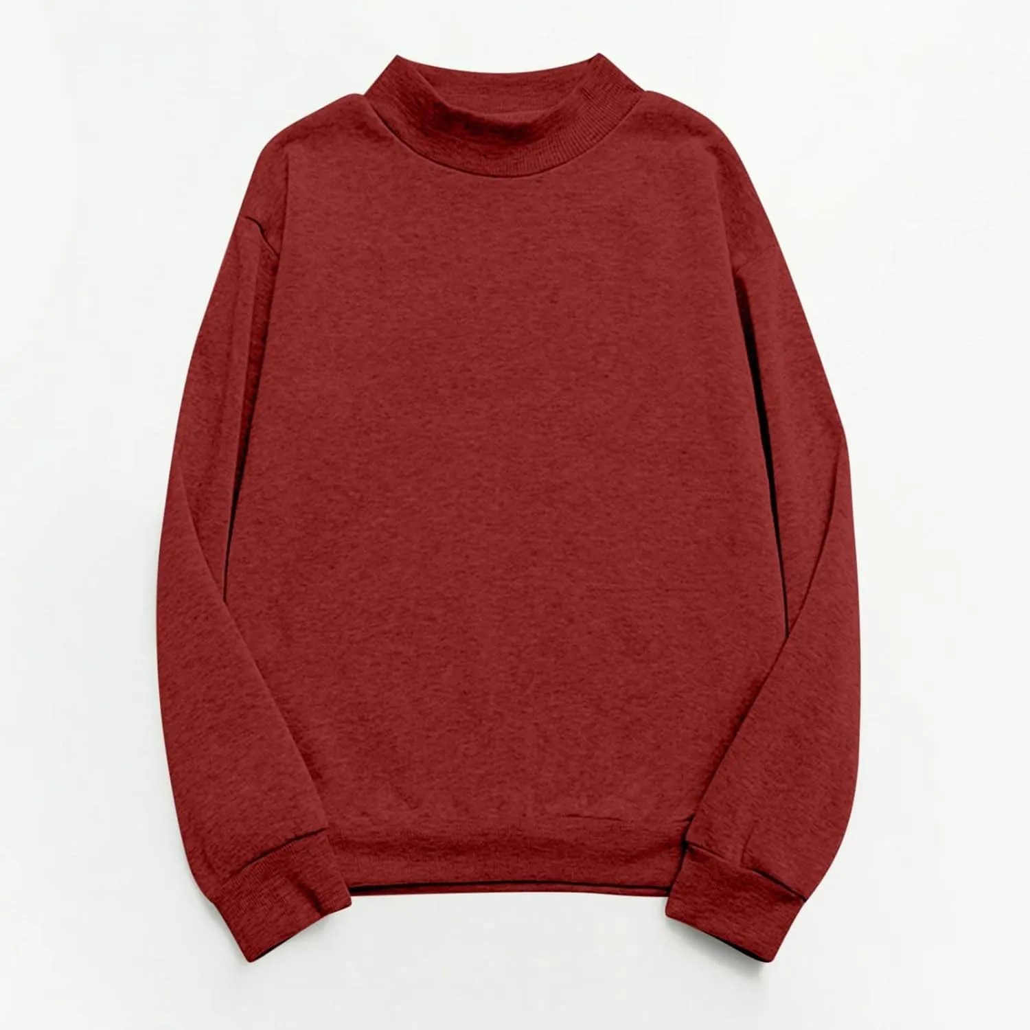 Women's Oversized Round Neck Sweatshirts Long Sleeve Turtleneck Sweatshirt Fall Classic Pullover Tops