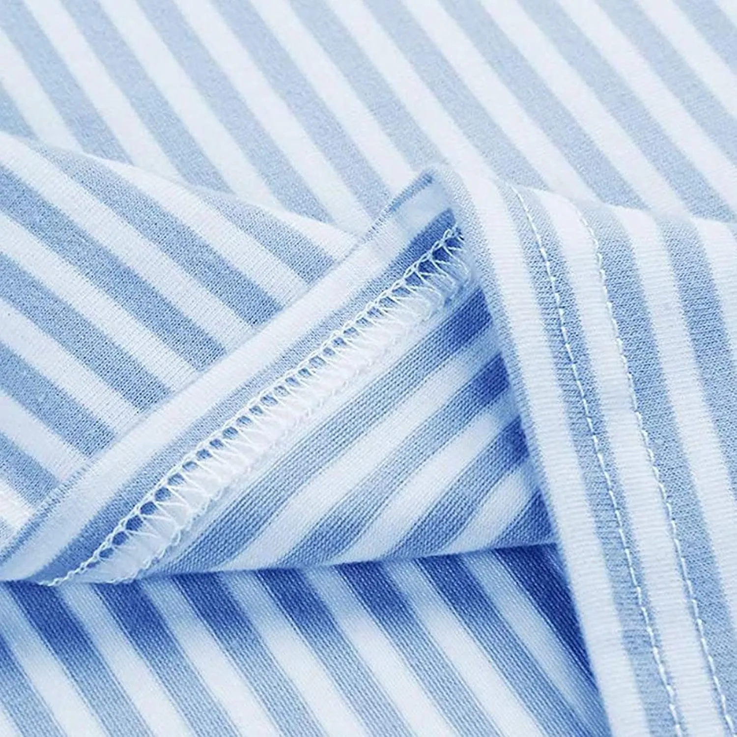 Women's Summer Dresses 2023 Casual Striped Sundresses Short Sleeve T-Shirt Dress Tie Waist Dress with Pockets Skirts