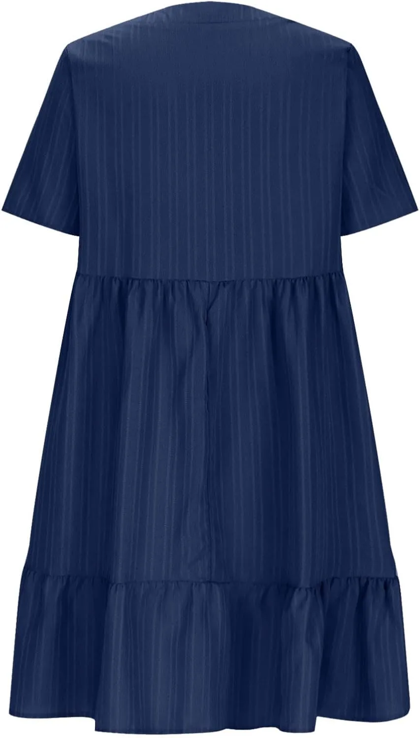 Women's Summer Midi Swing Dresses Casual Short Sleeve V Neck Pleated Tiered A Line Flowy Beach Sundress 2025