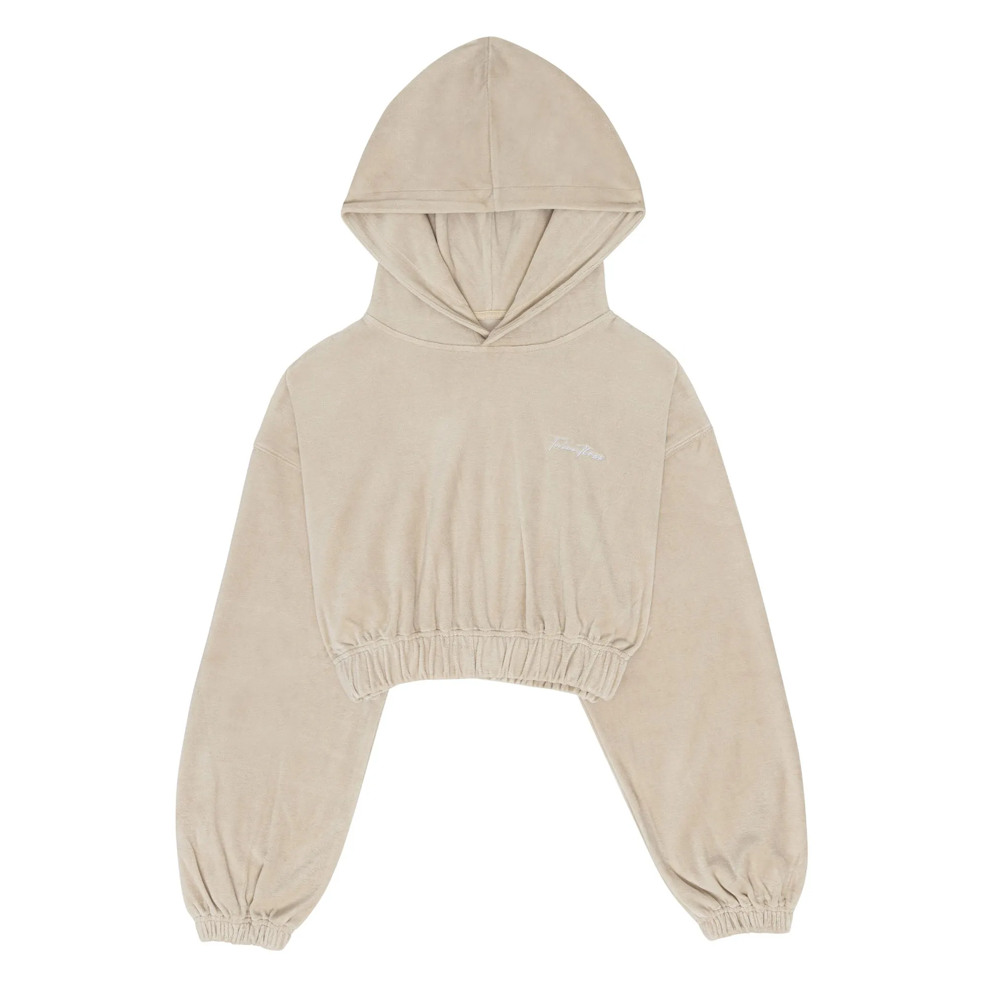 WOMENS TERRY CLOTH CROPPED HOODIE