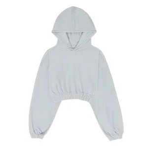 WOMENS TERRY CLOTH CROPPED HOODIE