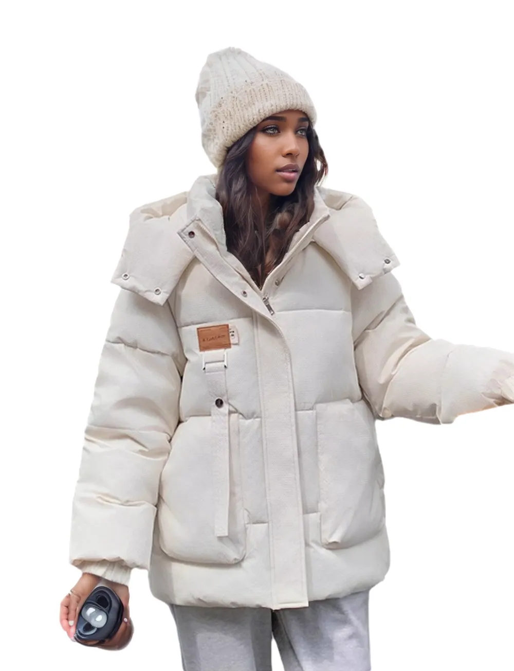 WPJ25002 100% Textured Nylon Women's Padded Warm Jacket