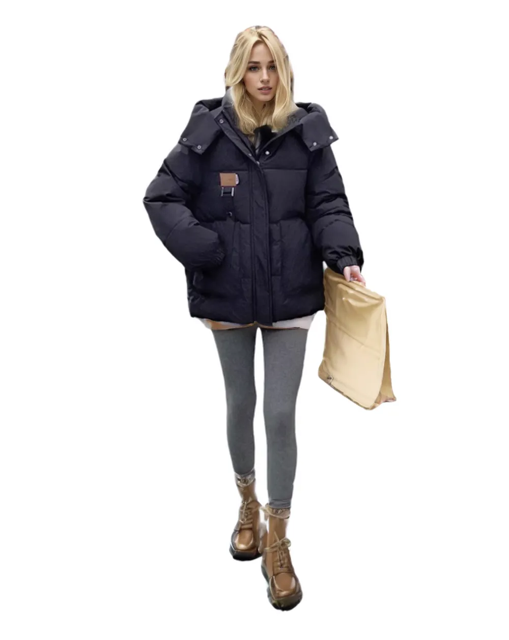 WPJ25002 100% Textured Nylon Women's Padded Warm Jacket