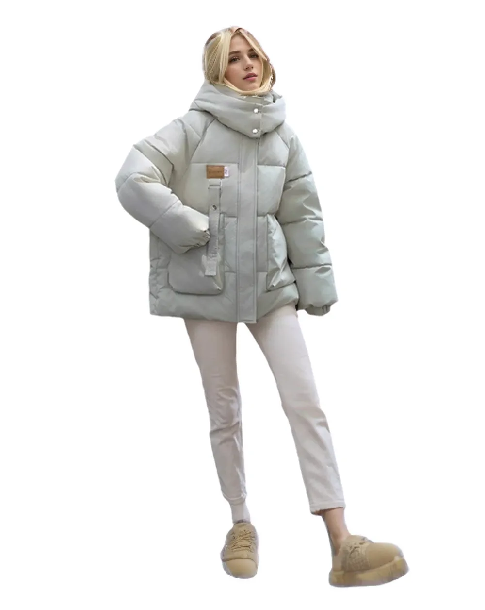 WPJ25002 100% Textured Nylon Women's Padded Warm Jacket