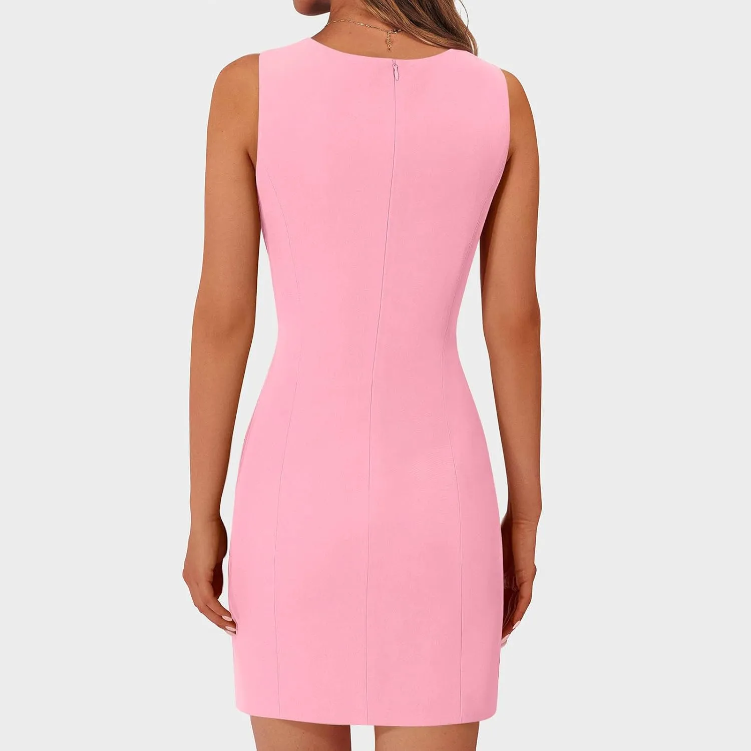 Xiaojmake Women's Formal Dresses Summer Sleeveless Button Down Short Business Dress Elegant Shift Work Office Outfits 2025